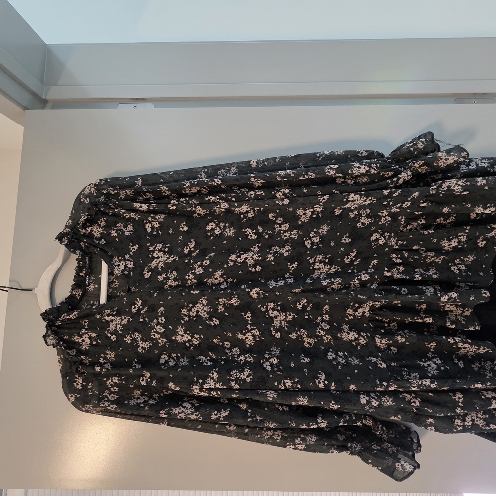 Zara Black Floral Top